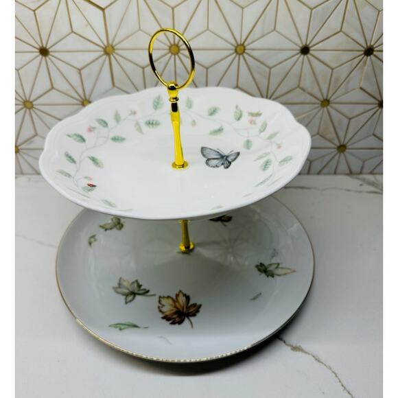 Two-Tier‎ Dessert Stand | Vintage China | Wedding Décor - Picture 1 of 6